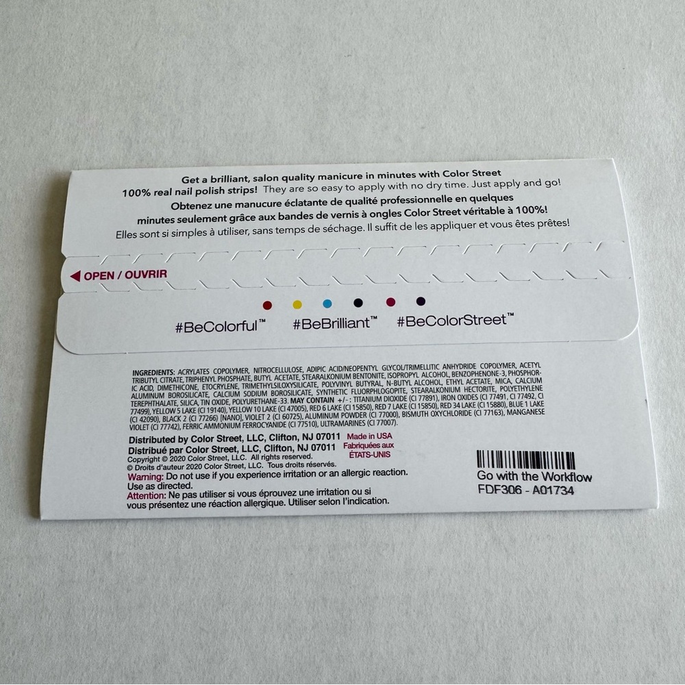 *Exclusive* Color Street: Go With the Workflow | Taupe Herringbone Pink Purple - Picture 4 of 10